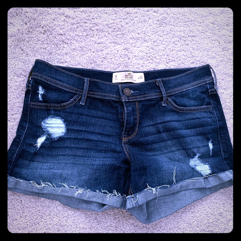 Hollister midi denim shorts size 9 w 29